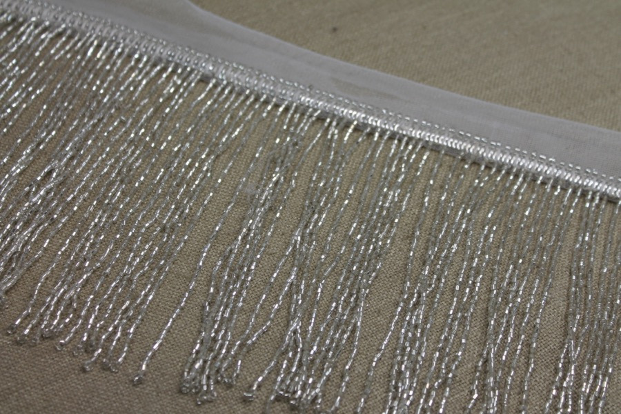Beaded Fringe Trim - Silver, image 4 of 6