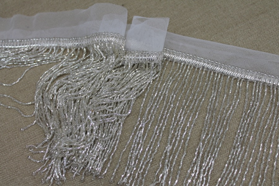 Beaded Fringe Trim - Silver, image 5 of 6