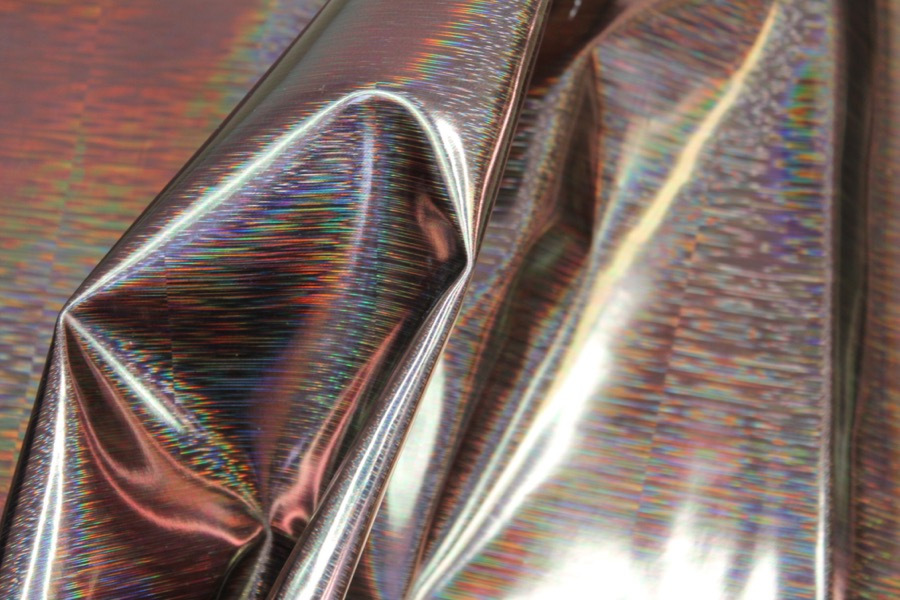 Holo Stripe Leatherette - Bronze fabric, image 4 of 6