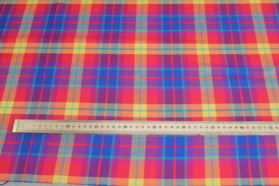 Linen Tartan - Rainbow fabric, image 2 of 6