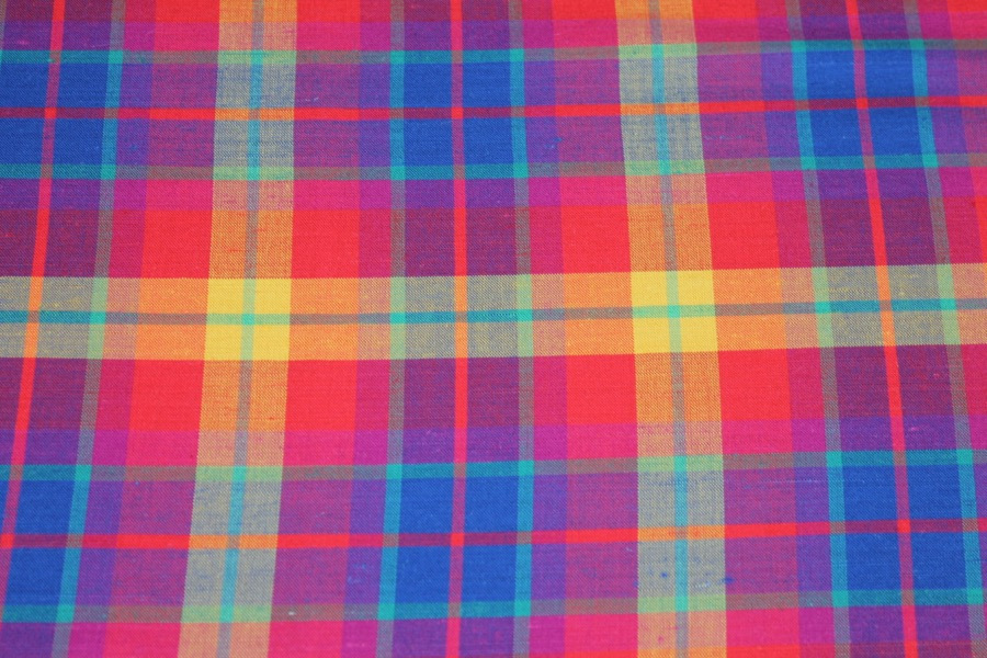 Linen Tartan - Rainbow fabric, image 5 of 6