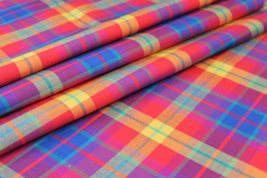 Linen Tartan - Rainbow fabric
