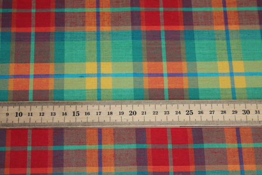 Linen Tartan - Brights fabric, image 2 of 7