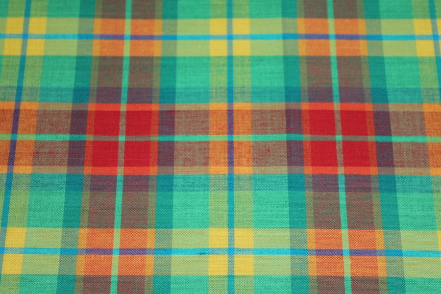 Linen Tartan - Brights fabric, image 3 of 7