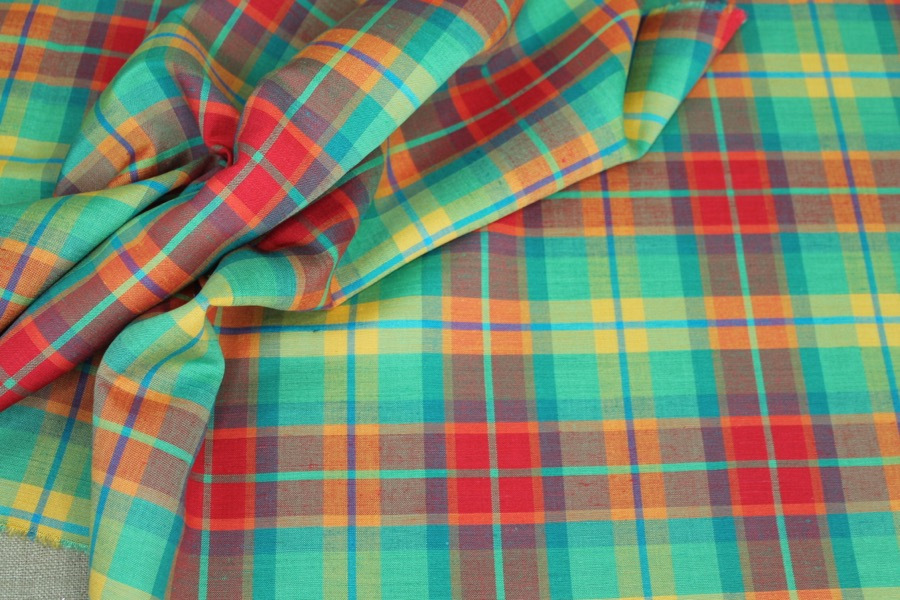 Linen Tartan - Brights fabric, image 5 of 7