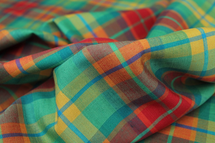 Linen Tartan - Brights fabric, image 6 of 7