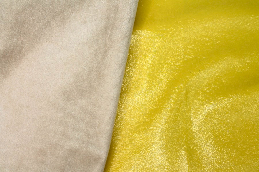 Glossy Reversible Stretchy Leatherette - Yellow fabric, image 6 of 6