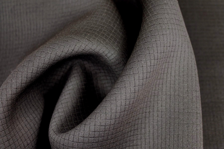 Check Pattern Scuba Jersey - Black - 0.35m Piece fabric, image 3 of 7