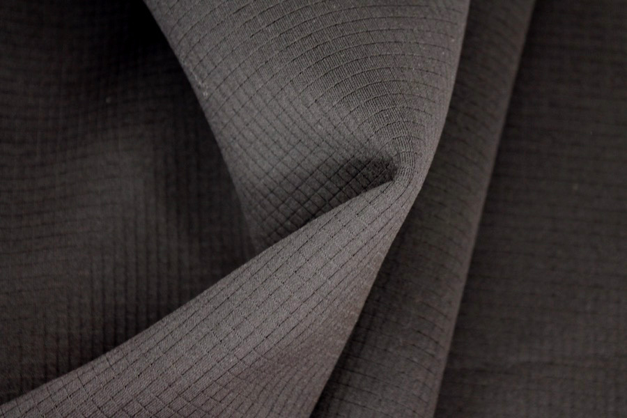 Check Pattern Scuba Jersey - Black - 0.35m Piece fabric, image 2 of 7