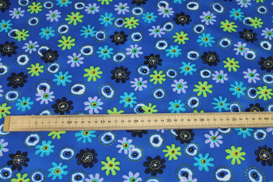 Floral Print Jersey - Blues fabric, image 2 of 6