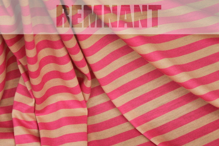 Stripe Print Jersey - Pink / Nude - 0.4m Piece fabric