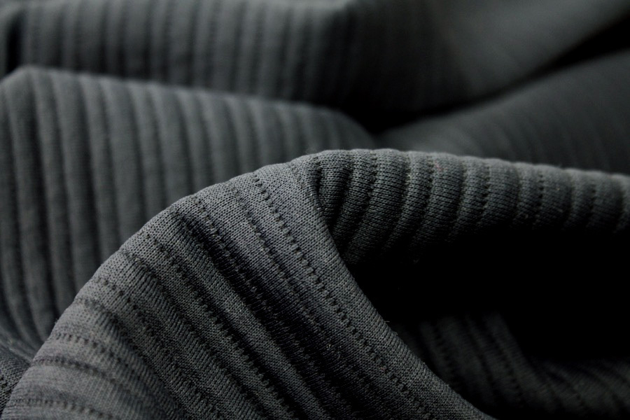 Stripe Weave Jersey - Black fabric, image 2 of 5