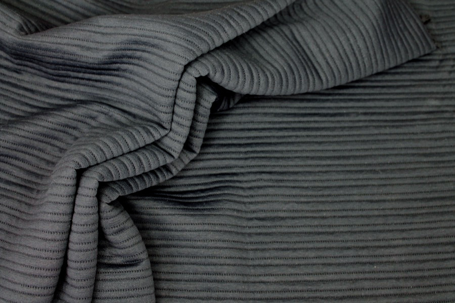 Stripe Weave Jersey - Black fabric, image 5 of 5