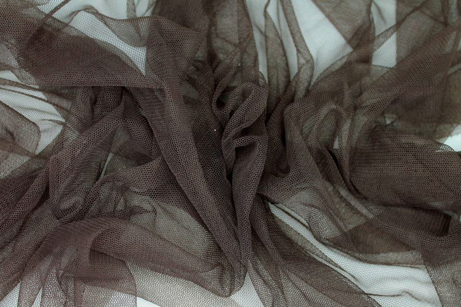 Soft Nylon Tulle - Chocolate - T08 fabric, image 2 of 7