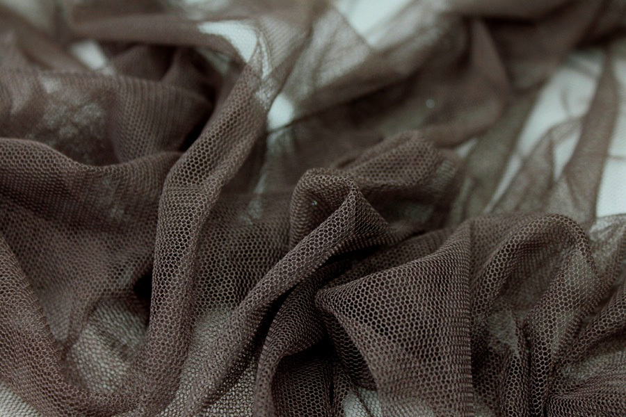Soft Nylon Tulle - Chocolate - T08 fabric, image 5 of 7