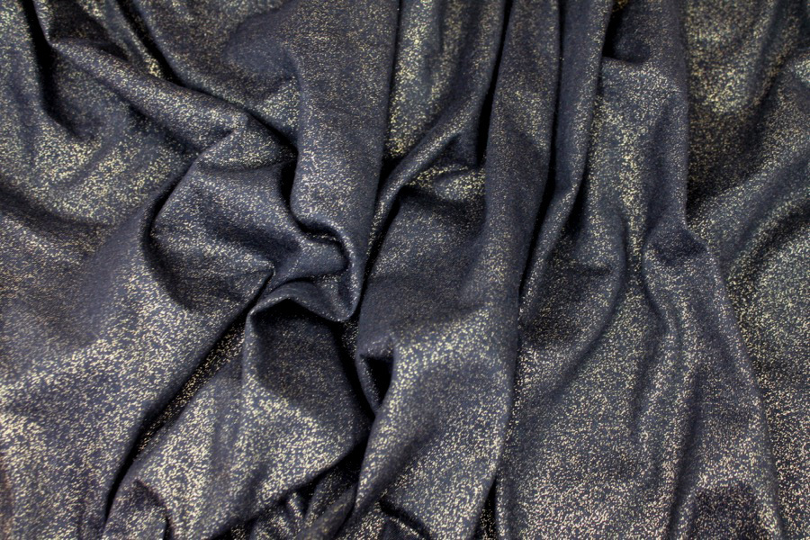 Cotton Jersey - Black with Gold Splatter fabric, image 5 of 6