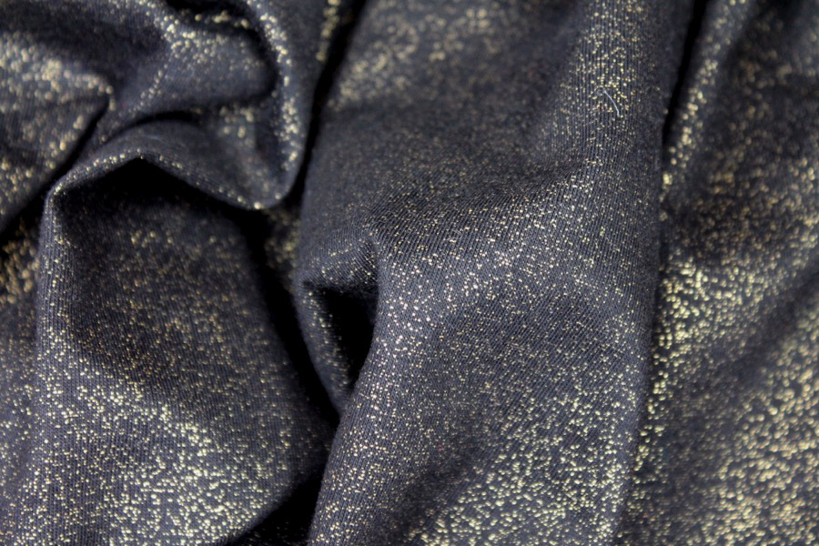 Cotton Jersey - Black with Gold Splatter fabric, image 2 of 6