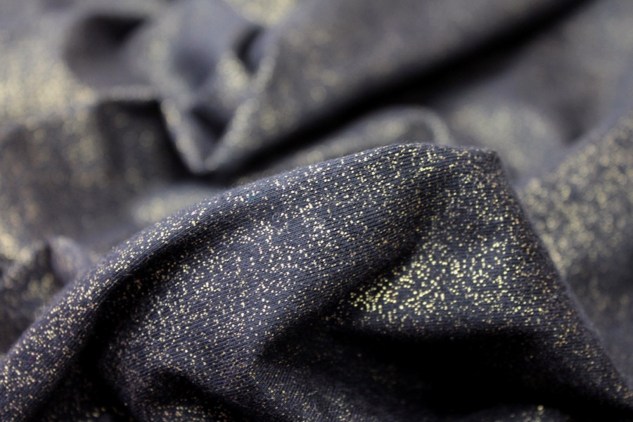 Cotton Jersey - Black with Gold Splatter fabric