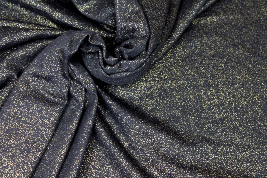 Cotton Jersey - Black with Gold Splatter fabric, image 6 of 6
