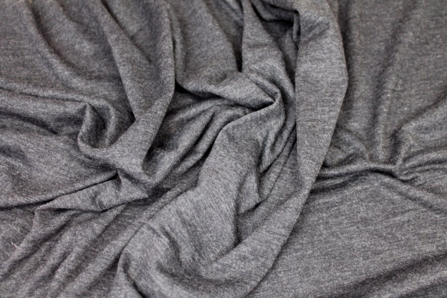 Soft Wool Mix Jersey - Charcoal fabric, image 3 of 6