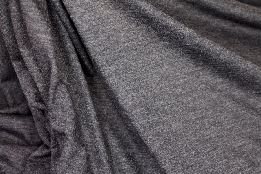 Soft Wool Mix Jersey - Charcoal fabric, image 4 of 6