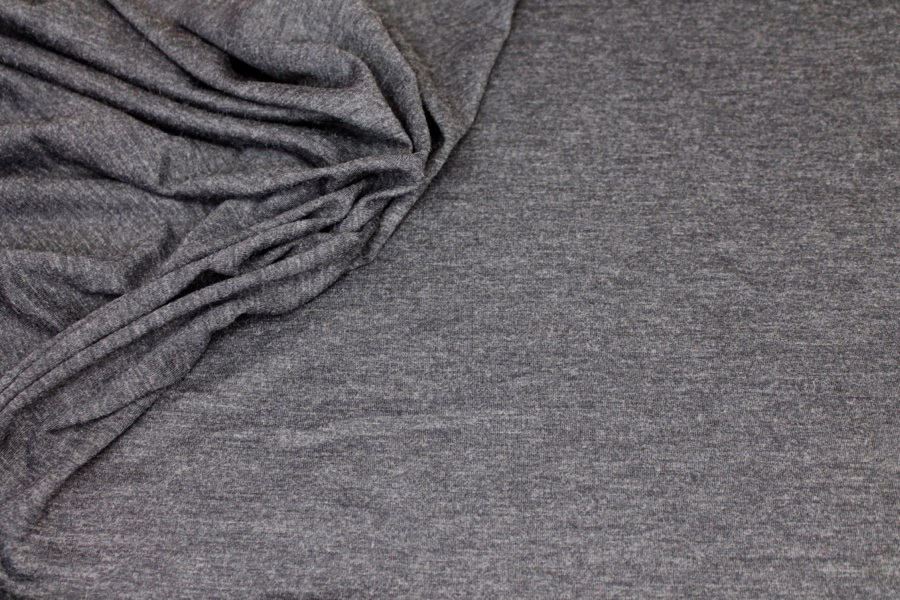 Soft Wool Mix Jersey - Charcoal fabric, image 6 of 6
