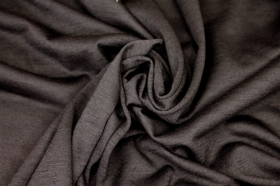 Soft Wool Mix Jersey - Black fabric, image 5 of 7