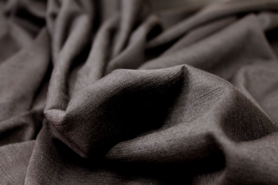 Soft Wool Mix Jersey - Black fabric