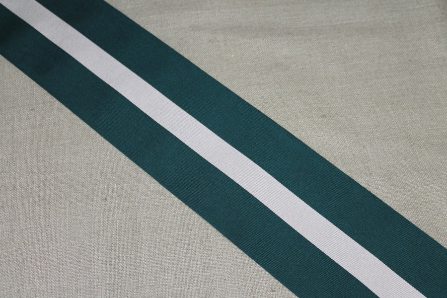 Silk Grosgrain Ribbon - Green and Beige trim, image 3 of 5