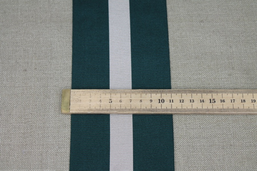 Silk Grosgrain Ribbon - Green and Beige trim, image 5 of 5