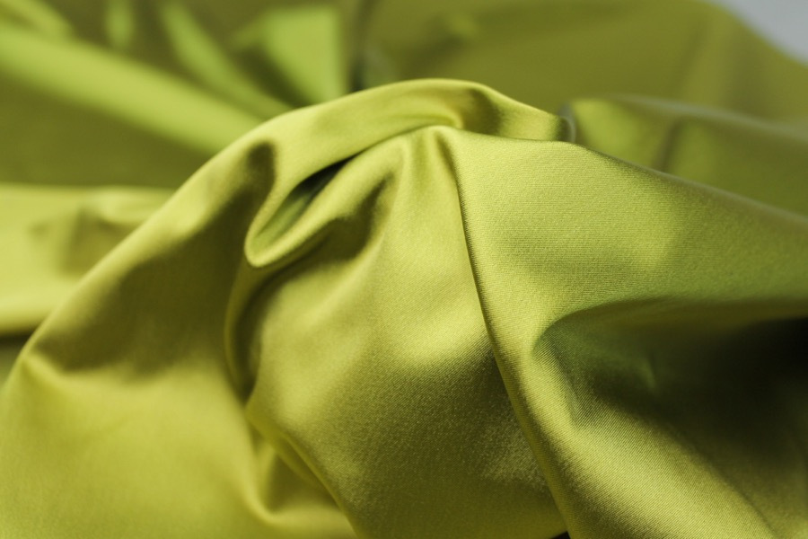 Stretch Duchesse Satin - Chartreuse fabric, image 4 of 5