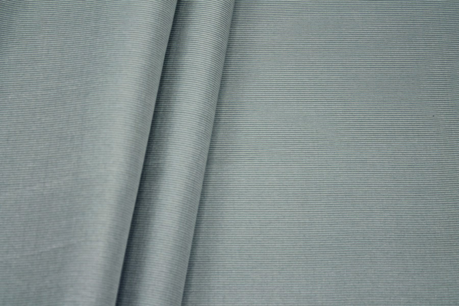 Sea Blue Silk Cotton "Grosgrain" fabric, image 4 of 7