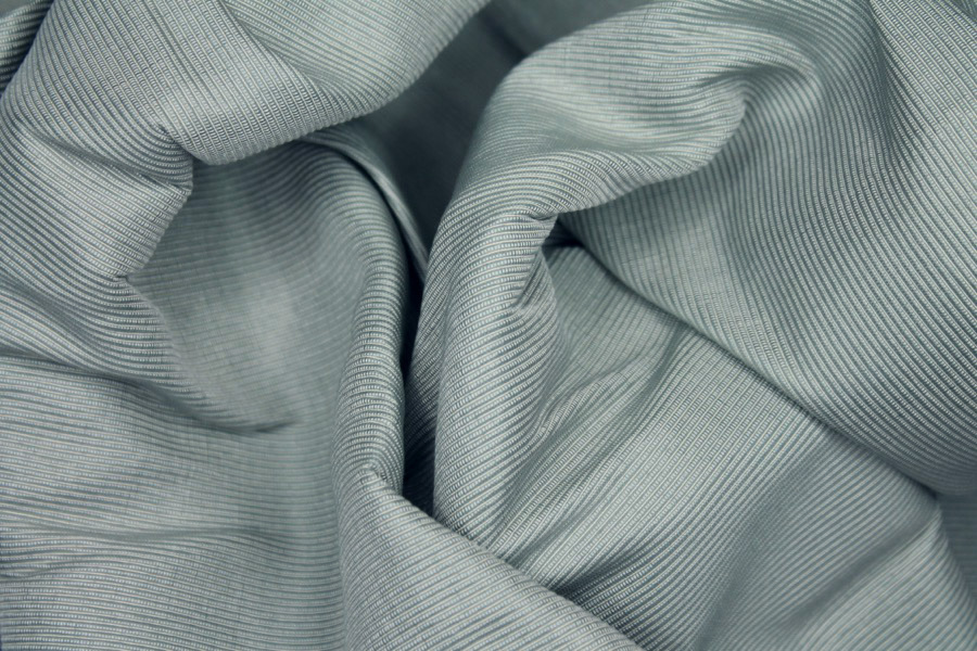 Sea Blue Silk Cotton "Grosgrain" fabric, image 7 of 7