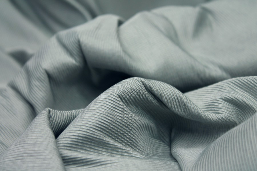 Sea Blue Silk Cotton "Grosgrain" fabric, image 2 of 7