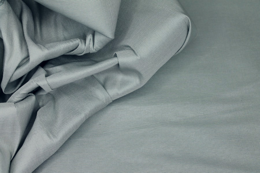 Sea Blue Silk Cotton "Grosgrain" fabric, image 6 of 7