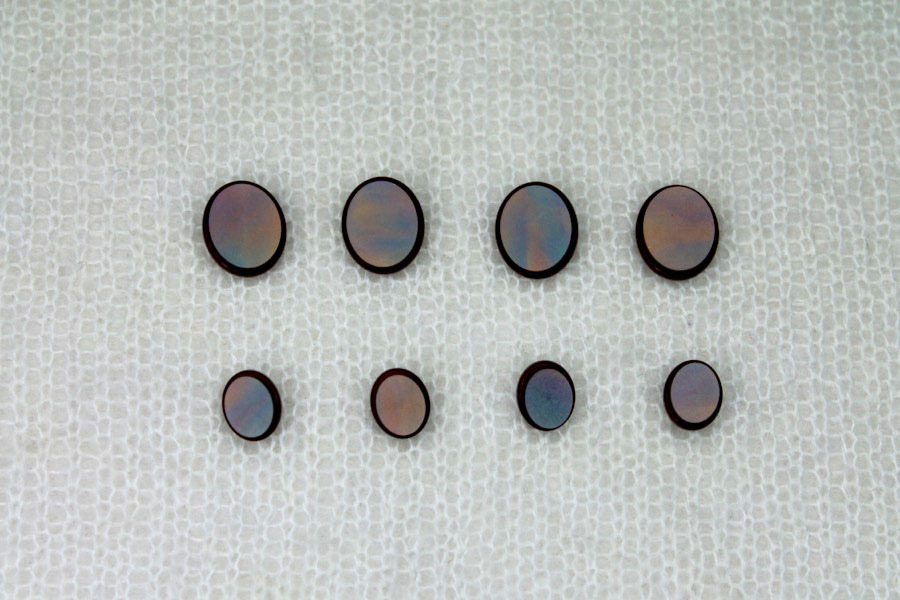 Oval "Shell" Resin Inlay Shank Button - Brown - 1.7cm, image 2 of 4