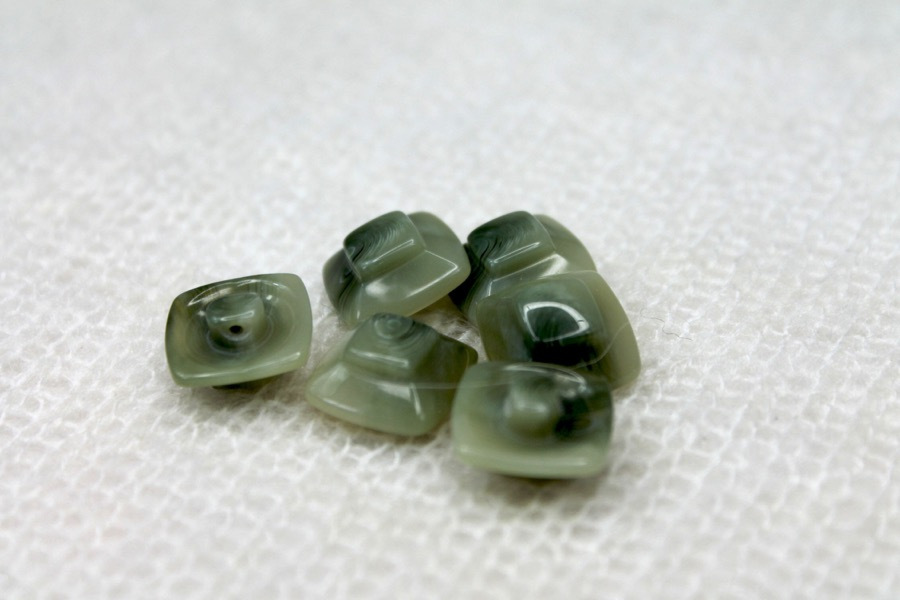 Square Green Nylon "Jade" Button - 1.6cm, image 3 of 4