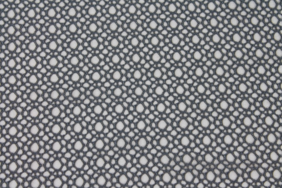 Corded Mesh Fabric - Dark Grey, image 3 of 8