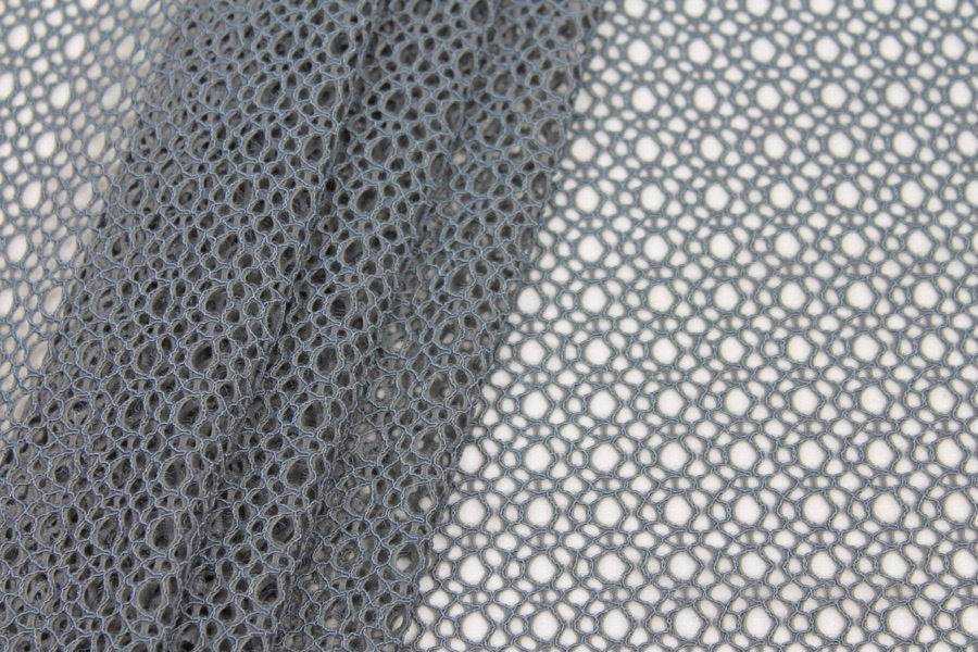 Corded Mesh Fabric - Dark Grey, image 4 of 8