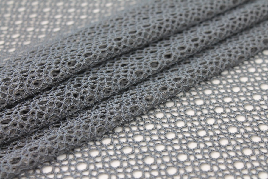 Corded Mesh Fabric - Dark Grey