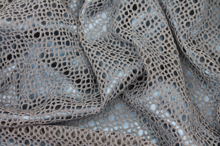 Corded Mesh Fabric - Dark Grey, image 8 of 8
