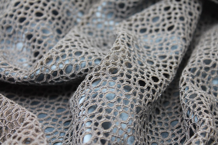 Corded Mesh Fabric - Dark Grey, image 5 of 8