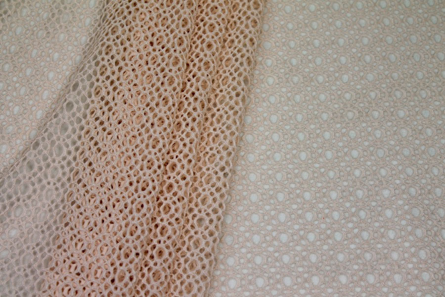 Corded Mesh Fabric - Pale Pink - 0.25m Piece, image 3 of 7