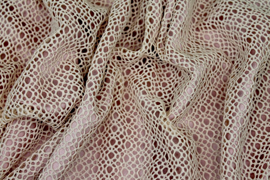 Corded Mesh Fabric - Pale Pink - 0.25m Piece, image 4 of 7