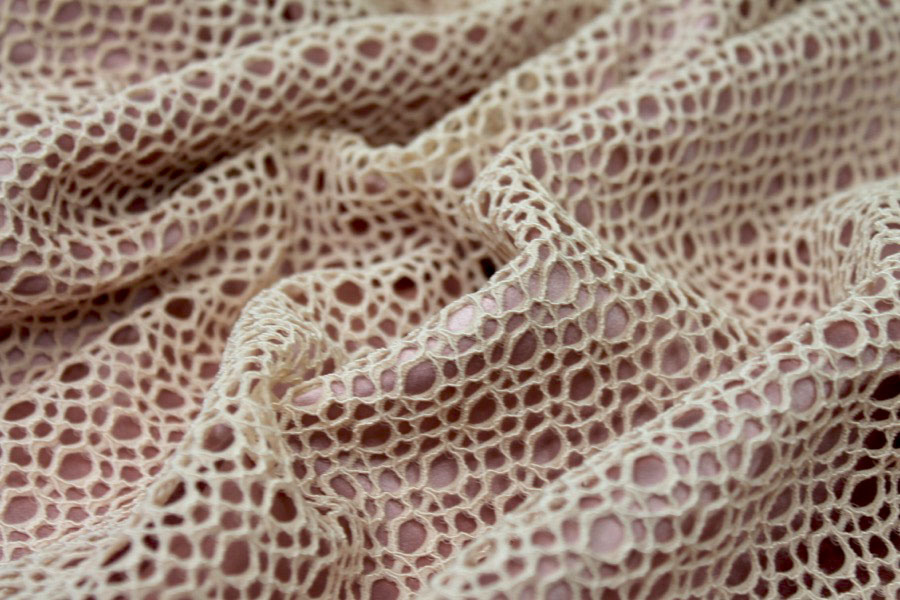 Corded Mesh Fabric - Pale Pink - 0.25m Piece, image 2 of 7