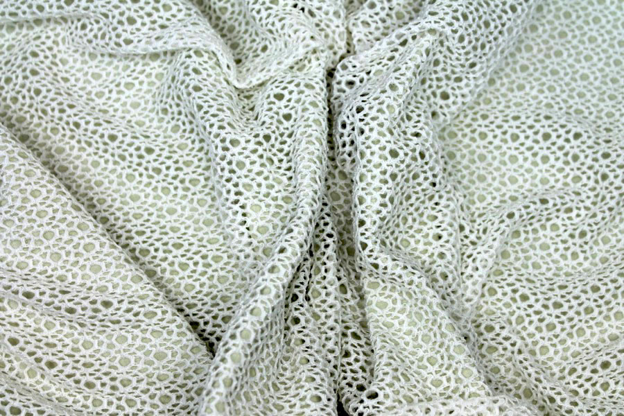 Corded Mesh Fabric - Ivory, image 7 of 7