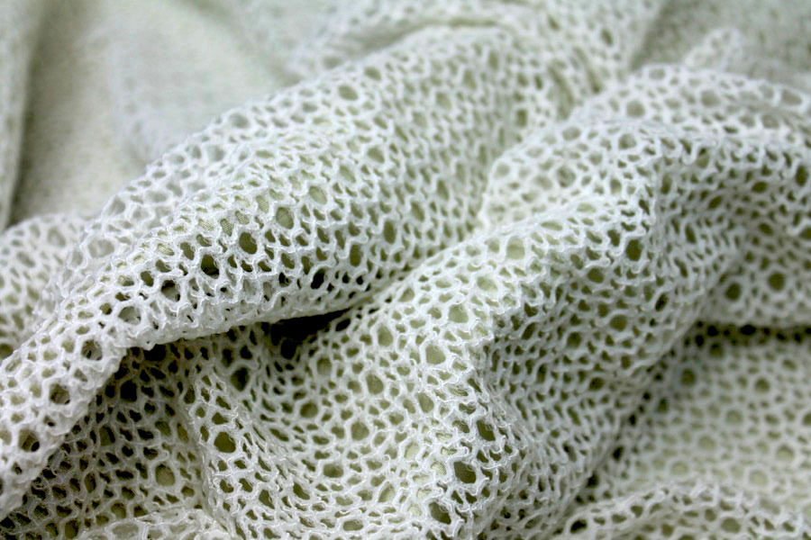 Corded Mesh Fabric - Ivory, image 6 of 7