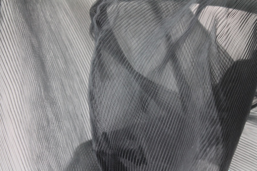 Pleated Black Poly Organza fabric, image 8 of 8