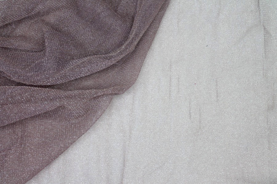 Sparkly Soft Tulle - Mauve / Silver fabric, image 5 of 5