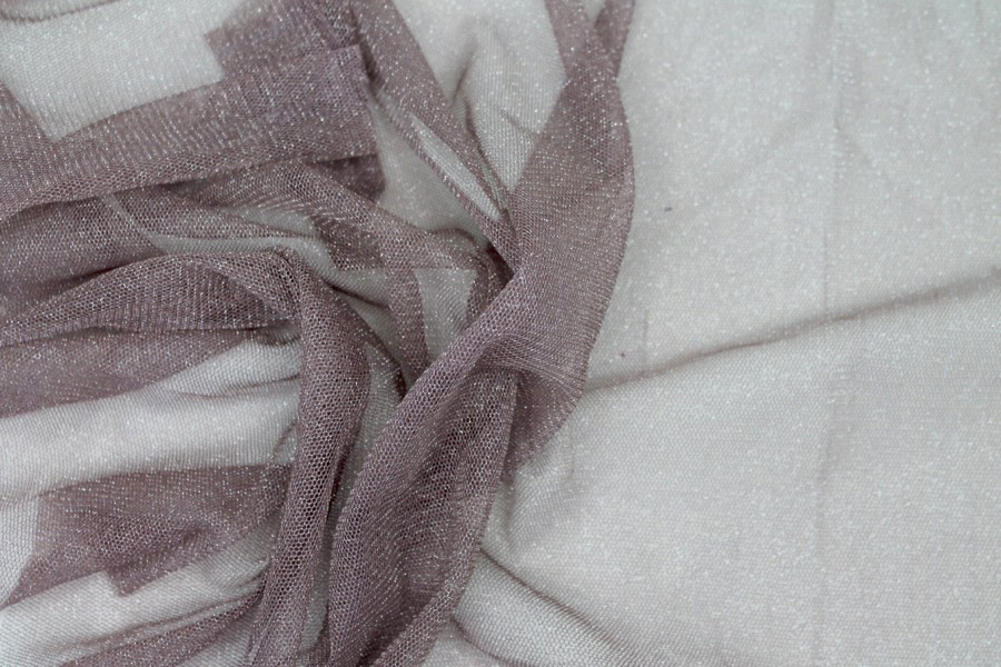 Sparkly Soft Tulle - Mauve / Silver fabric, image 4 of 5